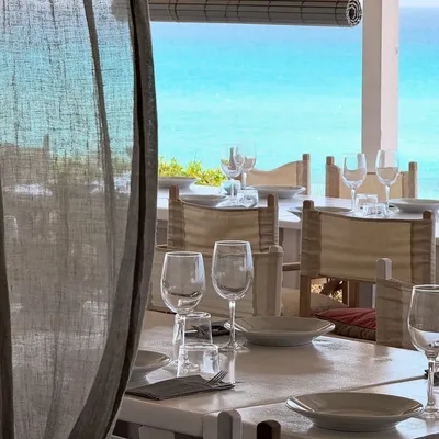 Elegant beachfront dining with ocean views